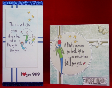 Fathers day - birthday card 2 toppers by Irene Woods