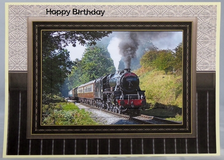 Steam Train Landscape Card - Birthday/Fathers Day by Irene Woods