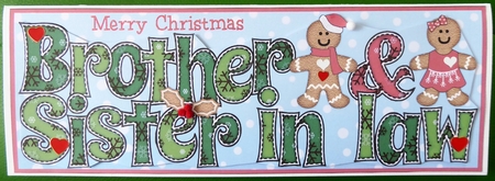 Gingerbread Couple Brother and Sister in law large dl by Irene Woods