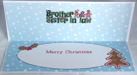 Gingerbread Couple Brother and Sister in law large dl insert by Irene Woods