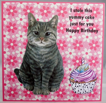 Cat with a Birthday cake by Irene Woods