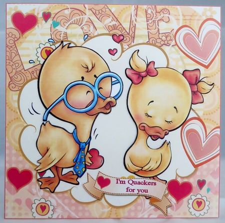 7x7 Love ducks Valentine mini kit by Irene Woods