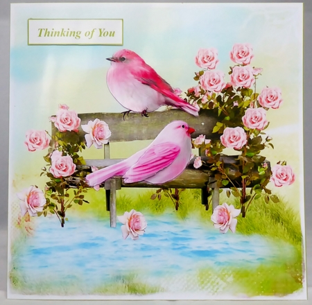 Resting Birds and Roses Topper with Decoupage by Irene Woods