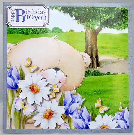 Forever friends bear with spring flowers by Irene Woods