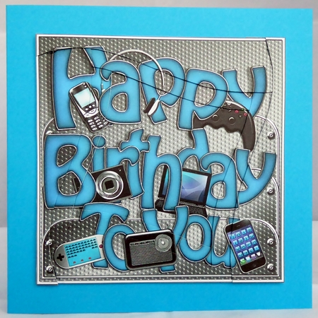 HAPPY BIRTHDAY Wavy Spiral Side Stacker by Irene Woods