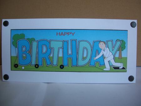 Crown Green Bowling Birthday Large Dl by Irene Woods