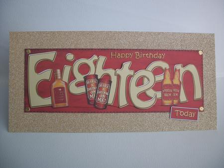 18th Birthday Large Dl Quick Card N 3D Decoupage by Irene Woods
