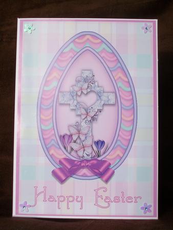 Easter Cross with Butterflies A4 by Irene Woods