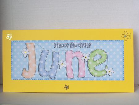 Large Dl Birthday June Quick Card 3D Decoupage by Irene Woods