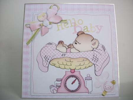 `hello Baby Girl Quick Card by Irene Woods
