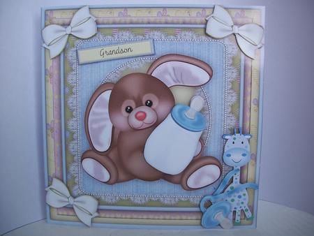 Super Cute Baby Boy Card by Irene Woods