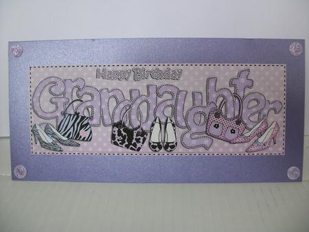 Lge Dl Birthday Grandaughter Shoes & Handbags 3D Decoupage by Irene Woods