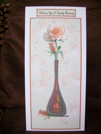 Peach Roses in Bud Vase by Irene Woods