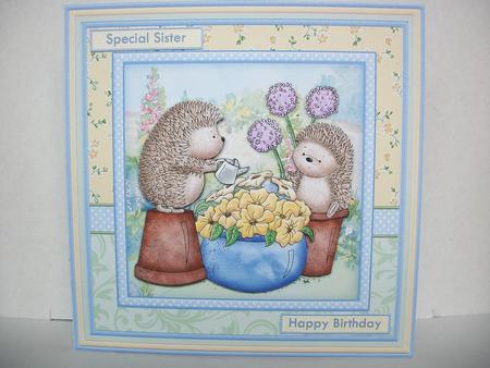 Gardening Hedgies 8x8 Hedgehog Mini Kit & Decoupage by Irene Woods