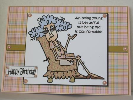 Stella Says Being Old is Comfortable Quick Card by Irene Woods