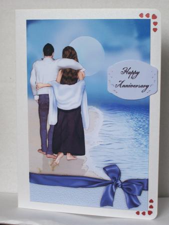 Couple Walking Along the Beach Anniversary or Engagement by Irene Woods