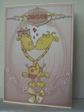 Giraffes in Love Wedding /anniversary Pyramid by Irene Woods