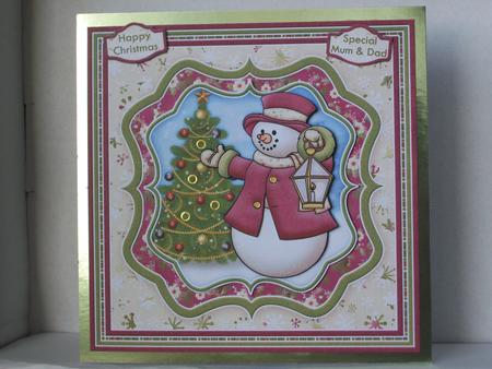 Christmas Snowman & Lantern 7.5 Decoupage Mini Kit by Irene Woods