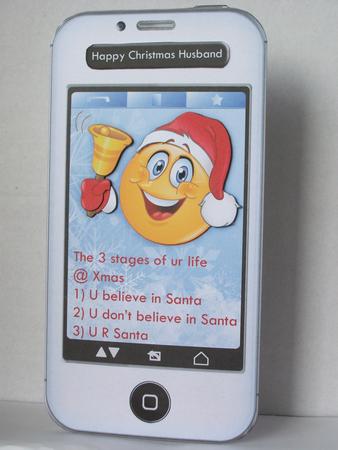 Christmas Smartphone Believe in Santa Dl Shape Card for Men by Irene Woods