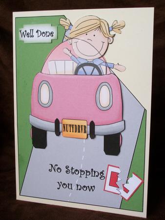 Girl Driving Test Passed Over the Corner by Irene Woods