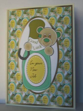 Good Luck in Your New Job Champagne Bear by Irene Woods