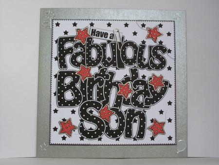 8 x 8 Birthday Son Scalloped Corner Topper by Irene Woods