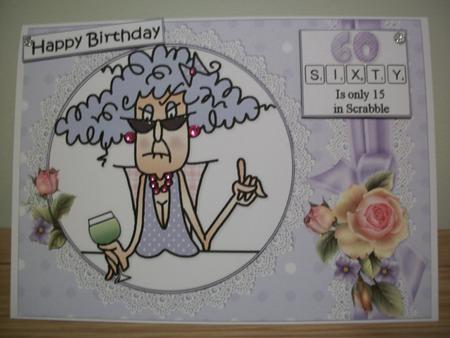 Stella Plays Scrabble 60th Quick Card by Irene Woods