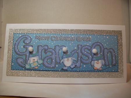 Large Dl Christmas Great Grandson Penguins 3D Decoupage by Irene Woods