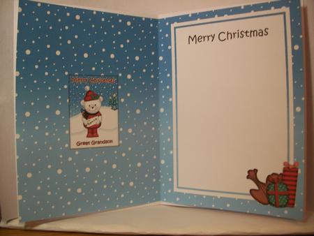 Xmas Great Grandson Teddy Ed 5x7 Matching Insert by Irene Woods