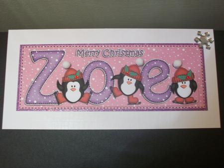 Large Dl Christmas Zoe Penguins 3D Decoupage by Irene Woods