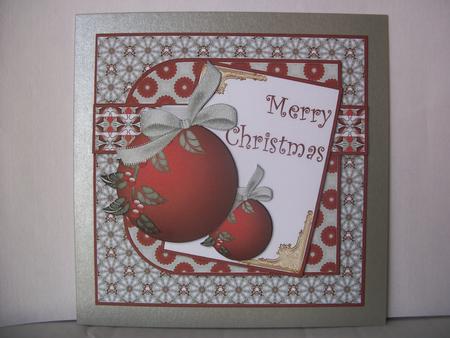 Bauble Sketch Card - Red with Berries by Irene Woods