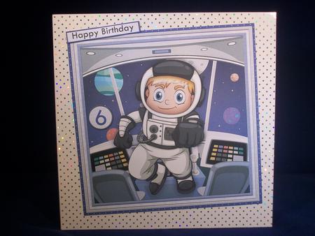 Astronaut Out of This World 8x8 Decoupage Mini Kit & Ages by Irene Woods