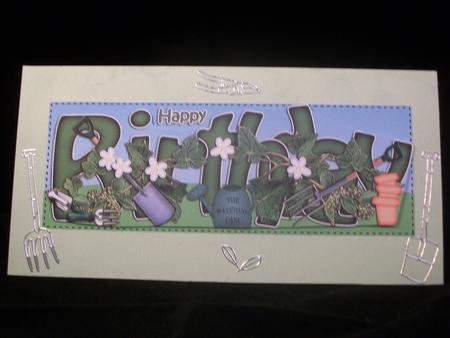 Large Dl Birthday Gardening 3D Decoupage by Irene Woods