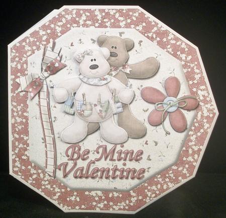 Rich Red Be Mine Valentine Octogon Shape Card by Irene Woods