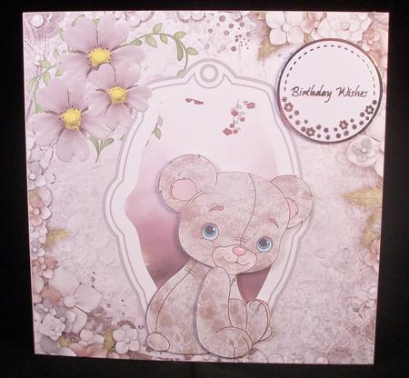 Baby Bear Card with Decoupage and Sentiment Tags by Irene Woods