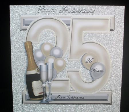 I Card Front Silver Wedding 25 Years by Irene Woods