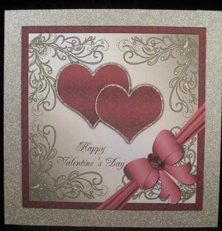 Valentine Hearts Topper with Bow 1 by Irene Woods