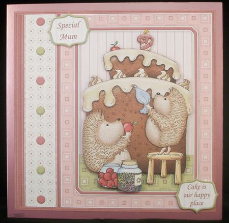 Cake is Hedgehogs Happy Place 7.5 Decoupage Mini Kit by Irene Woods