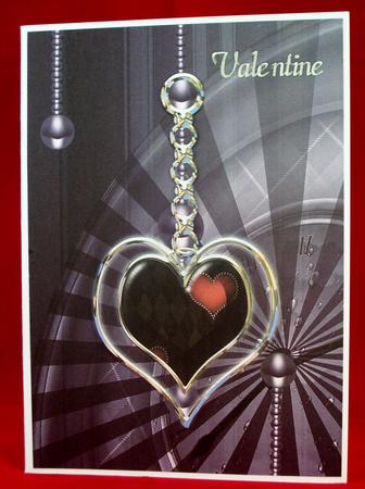 Heart on a Chain Card Front with Decoupage by Irene Woods