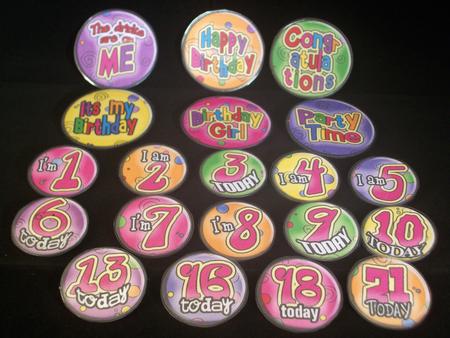 Birthday Girl Badges by Irene Woods