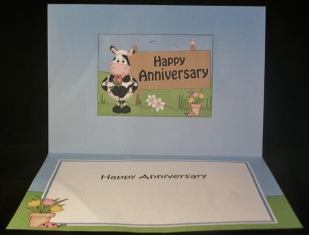 5x7 Milly Moo Cow Anniversary Matching Insert by Irene Woods