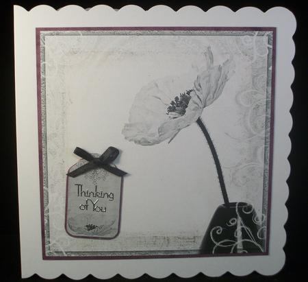 Poppy in Grey Swirl 8x8inch Topper by Irene Woods