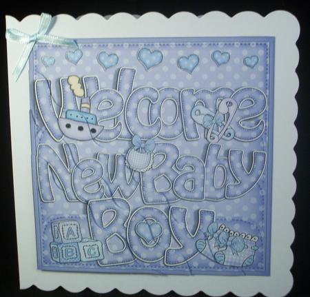 New Baby Boy Wavy Corner Side Stacker Topper by Irene Woods