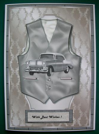 Male Card Vest & Vintage Car by Irene Woods