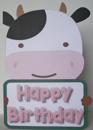 Print, Cut, and Fold, Cute Moo's Birthday by Irene Woods