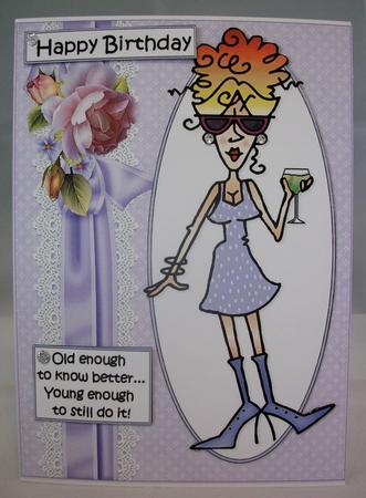 Rita is Old Enough to Know Better Quick Card by Irene Woods