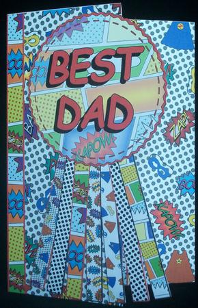 Comic Book Birthday Father's Day Rosette Over the Edge Kit by Irene Woods