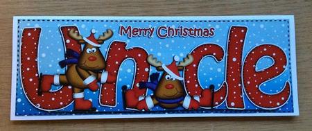 Large Dl Christmas Uncle Rudolph Quick Card 3D Decoupage by Jo Taylor