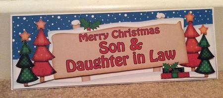 Xmas Son & Daughter in Law Trees Signpost Large Dl by Jo Taylor