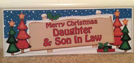 Xmas Daughter & Son in Law Trees Signpost Large Dl by Jo Taylor